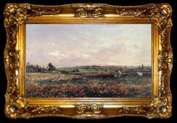 framed  Charles Francois Daubigny Poppy Field, ta009-2